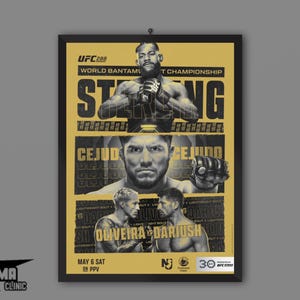 Pôster do UFC 288 - Sterling vs Cejudo, Oliveira vs Dariush - Card principal - Arte de parede premium de MMA
