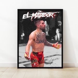 Ilia Topuria Poster, El Matador, UFC Poster, UFC Fighter Poster, Wall Decor, MMA Poster, Gym Motivation