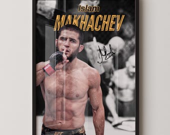 Poster di Islam Makhachev, campione UFC: decorazione per la parete della palestra di MMA