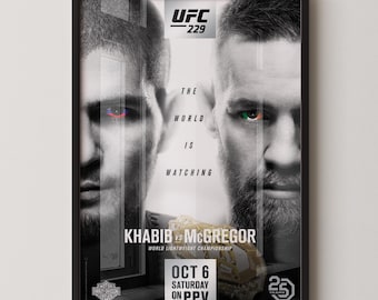 UFC 229 Poster - Khabib vs McGregor MMA Art
