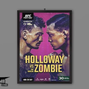 UFC Fight Night Poster - Max Holloway vs Korean Zombie Main Event - Premium MMA Wall Art