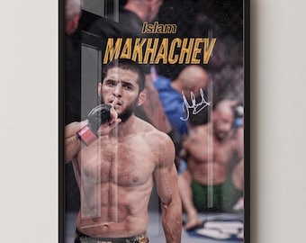 Poster del campione UFC di Islam Makhachev: decorazione murale MMA