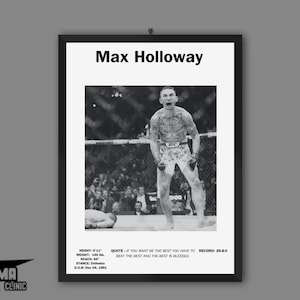 Max Holloway UFC Poster | MMA Art Print | Fight Night Decor | Gifts for UFC Fans | Man Cave Wall Art