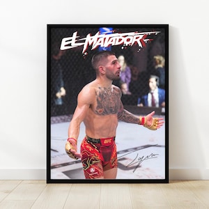 Ilia Topuria Poster, El Matador, UFC Poster, UFC Fighter Poster, Wall Decor, MMA Poster, Gym Motivation