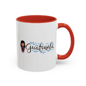 Personalized Colorful Guatemala Coffee Mug, Guatemalan Girl Gift, Guate Love Mug, Coffee Lover Gift, Guatemalan Souvenir, Guatemala Gift,