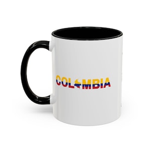 Mug à café Colombie personnalisé personnalisé, tasse en céramique colorée, cadeau pour amateur de café, tasse à thé, tasse unique faite main, décoration de cuisine, cadeau des fêtes