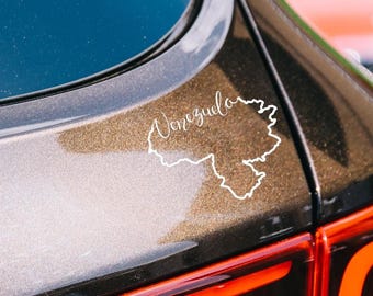 Venezuela White Map Decal Car Sticker water resistant vinyl Transparent Outdoor Stickers, Die-Cut