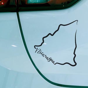Sticker stickers zwarte kaart Nicaragua - Car Kiss Cut stickers, reisdecor, uniek cadeau, laptopstickers, aangepaste vinylkunst