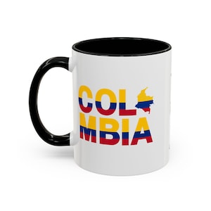 Custom Personalized Colombia Coffee Mug - Colorful Ceramic Cup for Coffee Lovers, Colombia Souvenir Kitchen Decor, Gift for Coffee Lovers