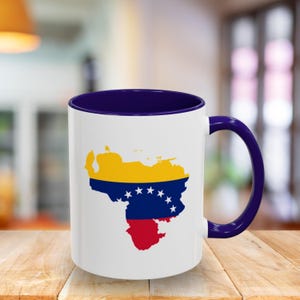 Custom Personalized Venezuela Map Colorful Mugs, Venezuelan Gift for Her, Venezuelan Present for Him, Venezuela Map Coffee Mug
