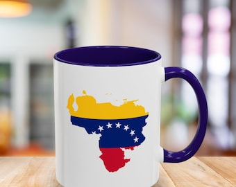 Canecas coloridas personalizadas com mapa da Venezuela, presente venezuelano para ela, presente venezuelano para ele, caneca de café com mapa da Venezuela