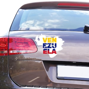 Vibrant Venezuela DieCut Outdoor Sticker, Venezuela Map Bumper Sticker, Venezuelan Culture Map Decal, Venezuelan Flag Gift, Venezuelan Gift