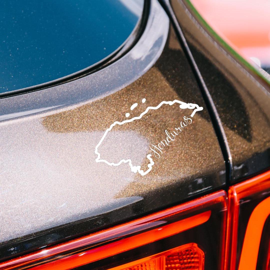 Honduras White Map Decal Car Sticker water resistant vinyl Transparent Outdoor Stickers, Die-Cut