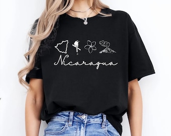 ニカラグアシャツ、ニカラグア地図トップス、ニカラグア火山アパレル、ニカラグア・グアルダバランコTシャツ、ニカラグア人へのギフト、ニカラグアの美学