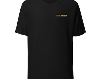 Kolumbien Shirt vollfarbig bestickt | Kolumbianischer Stolz Top & Bekleidung, Kolumbien ästhetisches T-Shirt