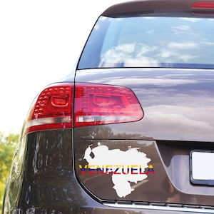 Elegant Venezuela DieCut Outdoor Sticker, Venezuela Map Bumper Sticker, Venezuelan Culture Map Decal, Venezuelan Flag Gift, Venezuelan Gift