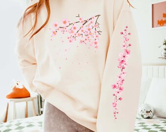 Sakura Cherry Blossom Hoodie, Sweatshirt & Tee - Spring Flowers Pink Vibes OOTD Shirt for Stylish Spring Outfits