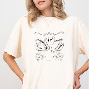Top de cisne lindo para ela | Camisa de cisne fofa | Roupa de cisne adorável | Top estilo coquete clássico | Presente perfeito para amantes de cisne