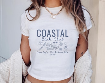 Aangepast vrijgezellenshirt aan de kust | Bella+canvas 3001Y gepersonaliseerd strandfeest-T-shirt