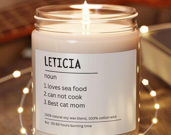 Personalized Candle - Name Definition Scented Soy Candle for Bestie & Friendship Gift for Her Him, Lifetime Bond