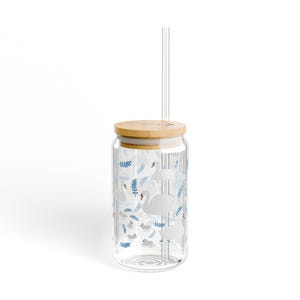 Beautiful Swan Charming Sipper Glass | Cute Swan Drinkware | Lovely Swan Home Decor | Classic Style Glass Sipper