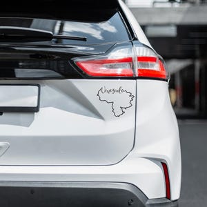 Calcomanía para auto con mapa negro de Venezuela, vinilo resistente al agua, calcomanías transparentes para exteriores, troqueladas