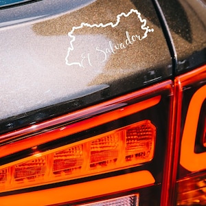 El Salvador weiße Karte Aufkleber Autoaufkleber wasserfestes Vinyl, transparente Außenaufkleber, gestanzt