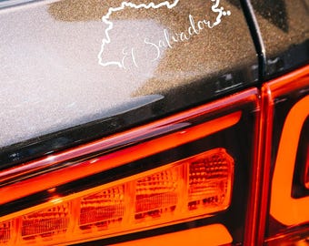 El Salvador White Map Decal Car Sticker water resistant vinyl, Transparent Outdoor Stickers, Die-Cut