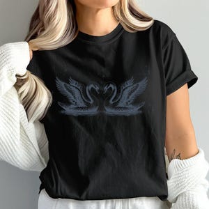 Swan Shirt Cute & Lovely Swan Apparel Classic Coquette Style Top Perfect Gift for Swan Lovers Black