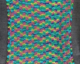 Baby Blanket - Rainbow - Hand Crocheted