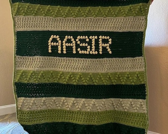 Baby Blanket with Name - Customizeable - Hand Crocheted