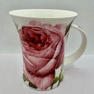 Dunoon Winchester Fine Bone China Rose Mug adapted from Redouté prints- like new