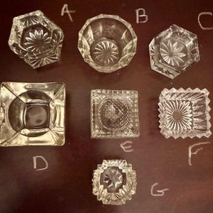 Glass Salt Cellars- Vintage- Your choice of styles- Cut and Pressed Glass