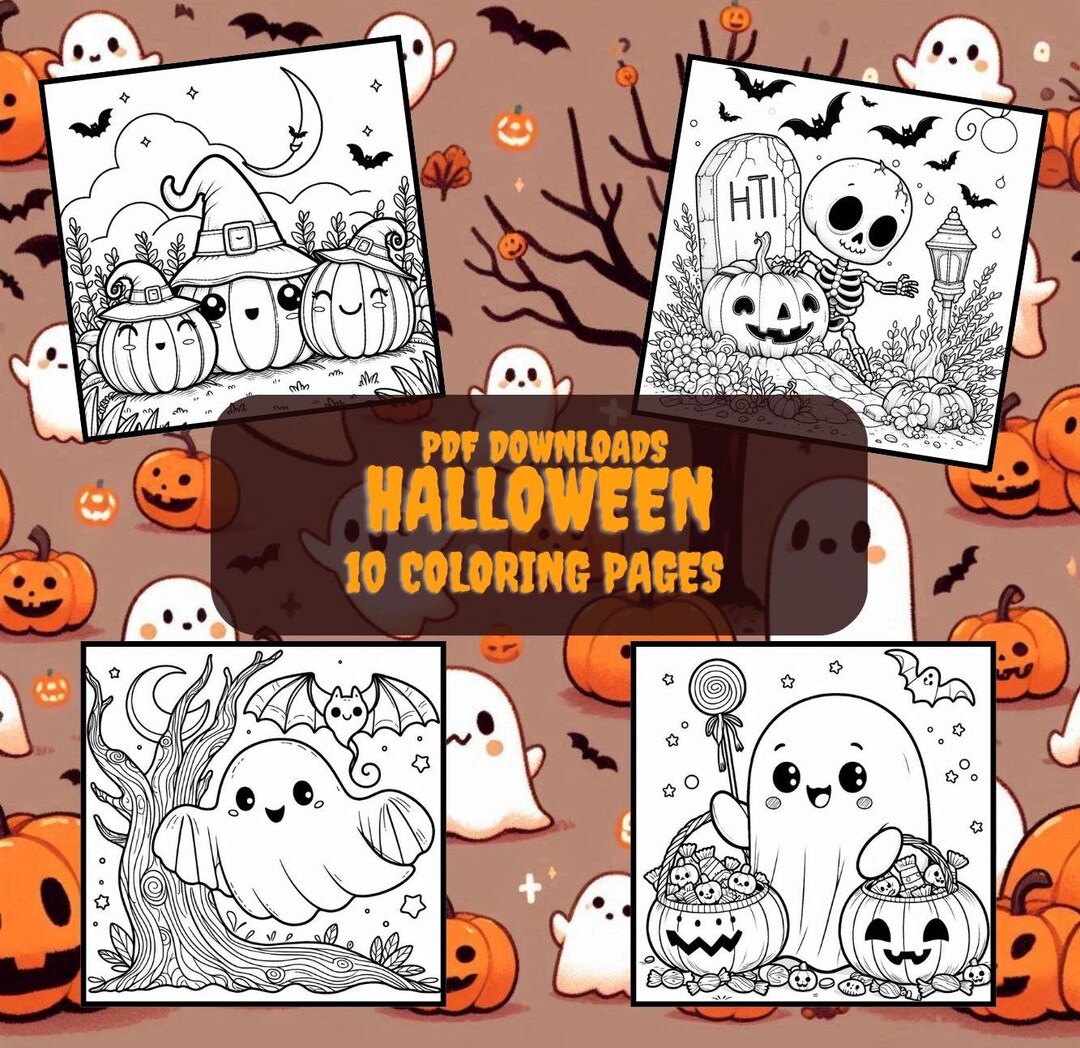 Halloween Coloring Page - Etsy