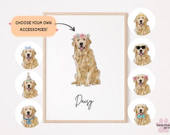 Retrato de mascota personalizado, acuarela, pintura de perro personalizada, arte de pared, retrato de mascota en acuarela a partir de una foto, regalo conmemorativo personalizado para amantes de los perros