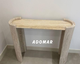 Handmade Travertine Console Table, Modern Entryway Makeup Stand