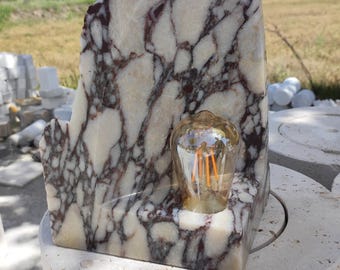 Calacatta Viola Marble Lampshade: Handcrafted Desk Lamp, Minimalist Lighting