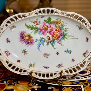 Antique Dresden Franziska Hirch for Gumps San Francisco Hand Painted Platter Plate