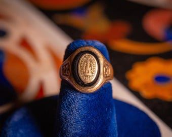 Antique Signet Ring Class of 1922 Baltimore City College "BCC" Onyx_ 10K