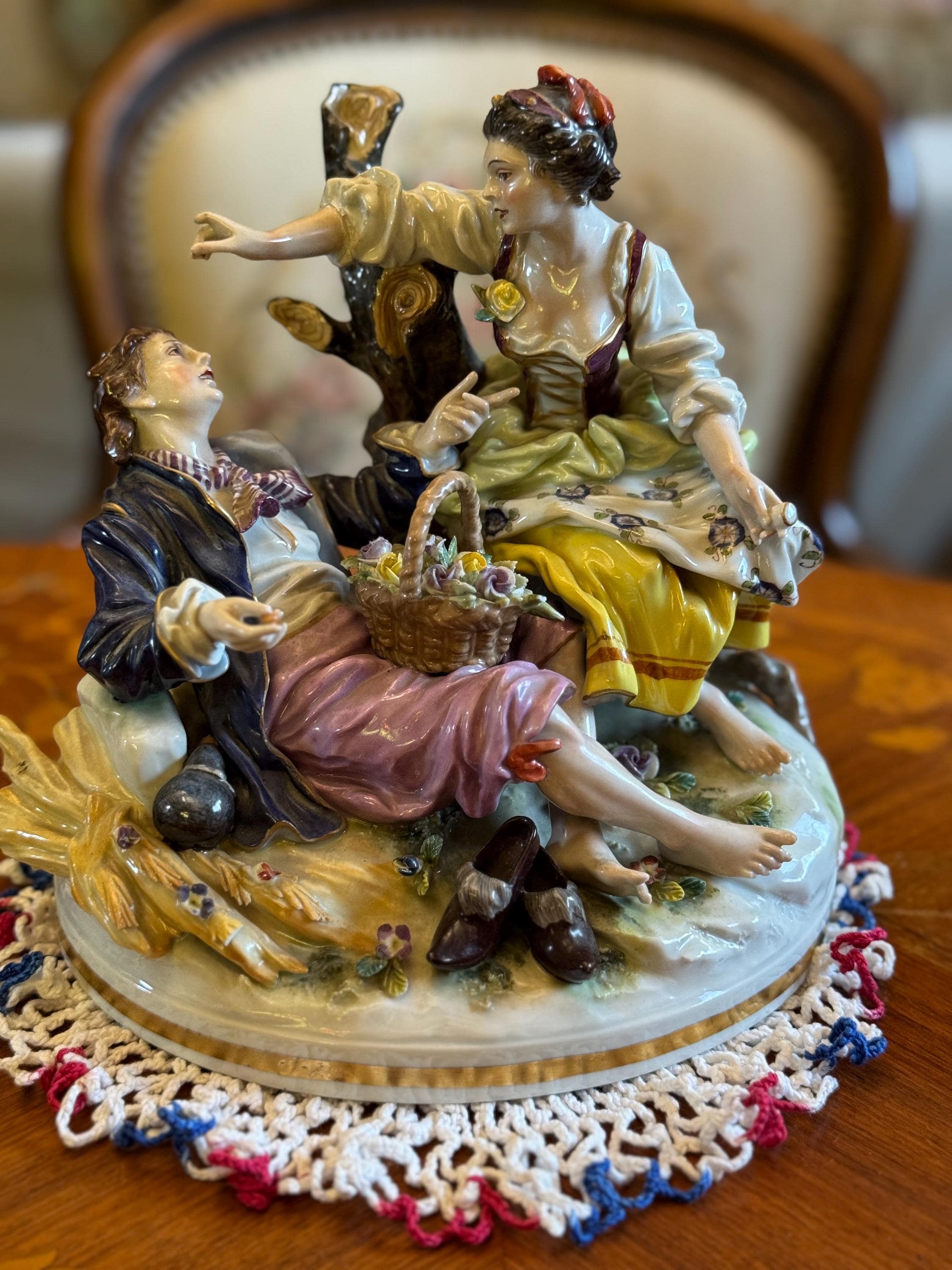 ドレスデン透かしプレート アンティークドレスデン 花柄プレート 透かし ドイツ 20180417