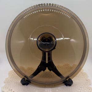 Vintage Corning Visions Amber Glass Lid 10&quot; - PYREX VisionWare Replacement