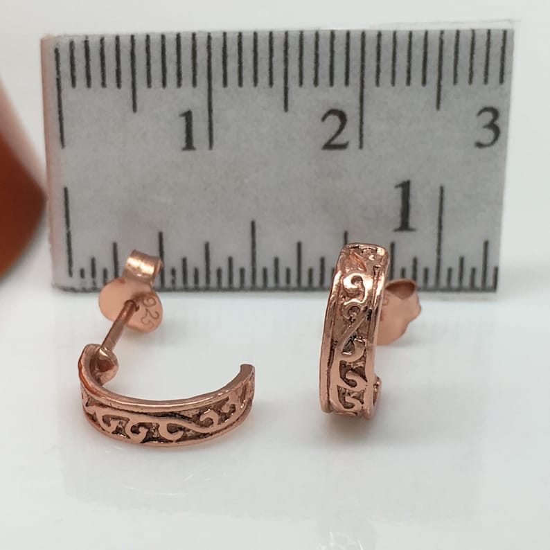 Half Hoop Earring Rose Gold Hoop Men's Hoop Earrings Etsy
