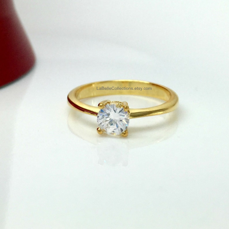 TRIESTE COIN CZ SOLITAIRE NKLC GOLD CUBIC ZIRCONIA main image 0
