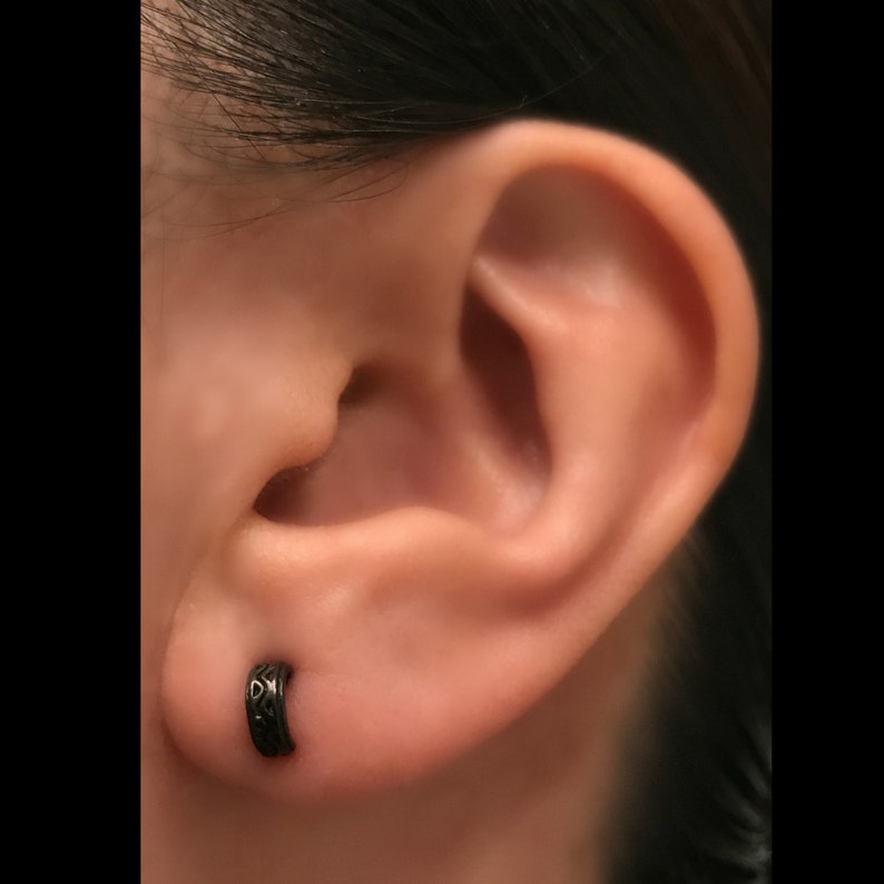 mens earrings hoop black