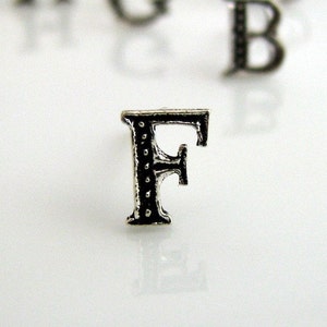 Men&#39;s stud earrings, alphabet letter F stud earring, silver stud earrings, initials stud earrings, earrings for men, letter stud earrings, F