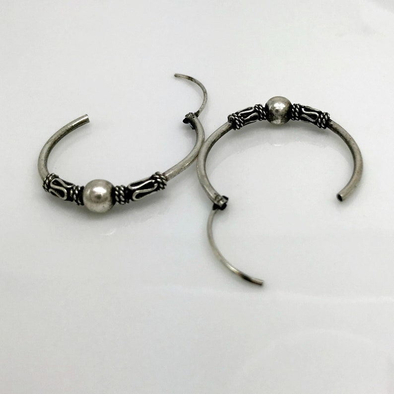 Very large men's earrings hoops, dangling hoop earrings for guys, 925 sterling silver earrings, extremely large wire hoop earrings 559G image 4