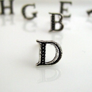 Capital D stands for the one you love, stud earrings, silver post studs, sterling silver earrings, alphabet letter earrings, initials stud D