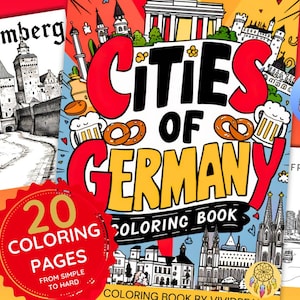 Cities of Germany: A Digital Coloring Book for Travel Lovers | Adult Coloring Book | Trendy | Procreate | Digital Coloring Book