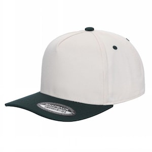 Bulk Dark Green/Tan 2-tone Canvas Hat - 5 Panel Canvas, snap closure