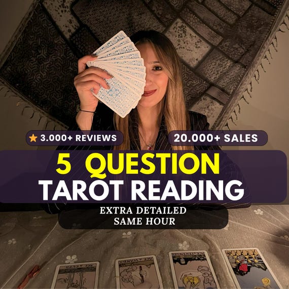 5 Question Tarot Reading Same Hour, Psychic Love & Career Reading, Instant Delivery Tarot Card Reading with Accurate Spiritual Insight